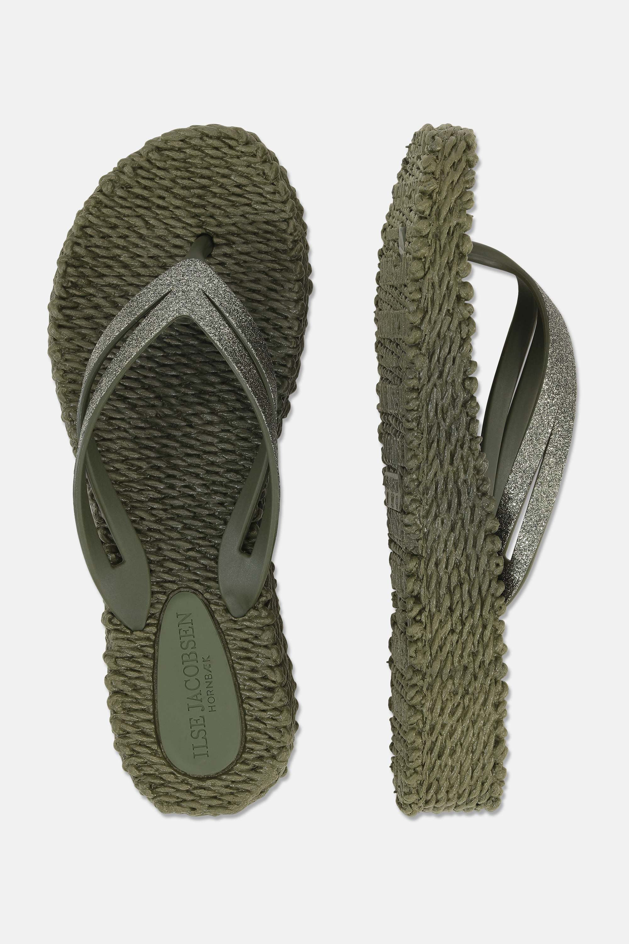 Tongs à Plateforme Pailletées - Army